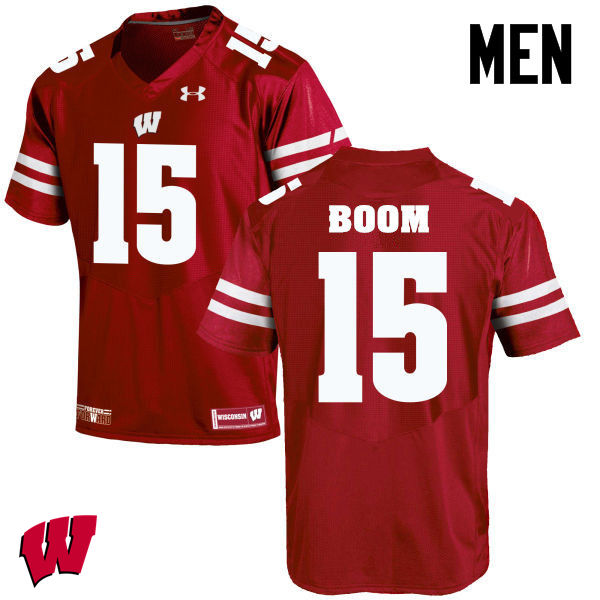 Men Winsconsin Badgers #15 Danny Vanden Boom College Football Jerseys-Red - Click Image to Close